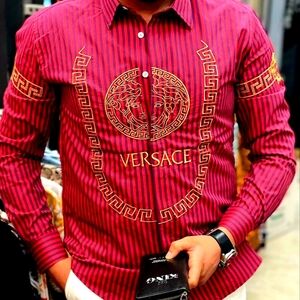 Red Versace Dress Shirt